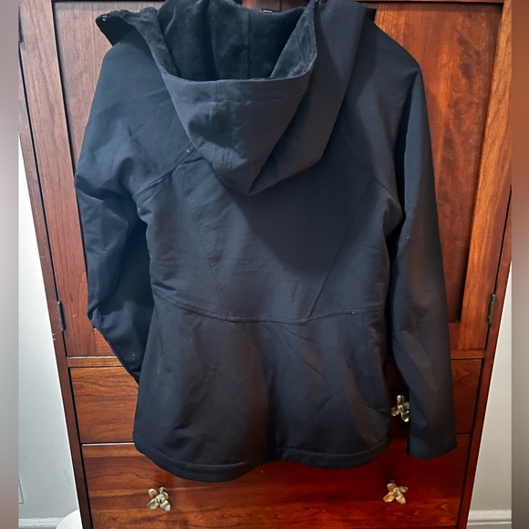 Black, fuzzy lined coat - Picture 3 of 4